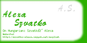 alexa szvatko business card